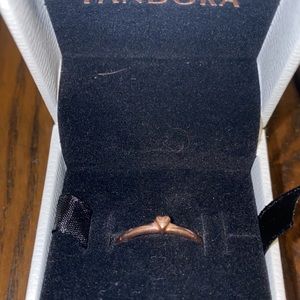 Puzzle heart rose gold Pandora ring